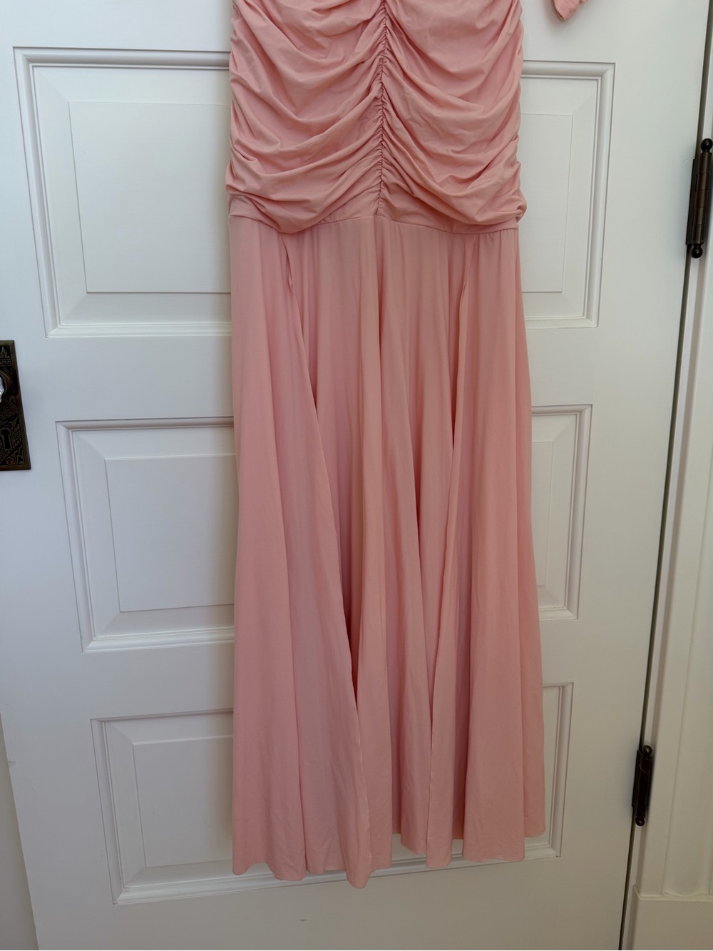 Bumpsuit Airbrush Off The Shoulder Maxi Dress in Dusty Pink - Picture 4 of 8